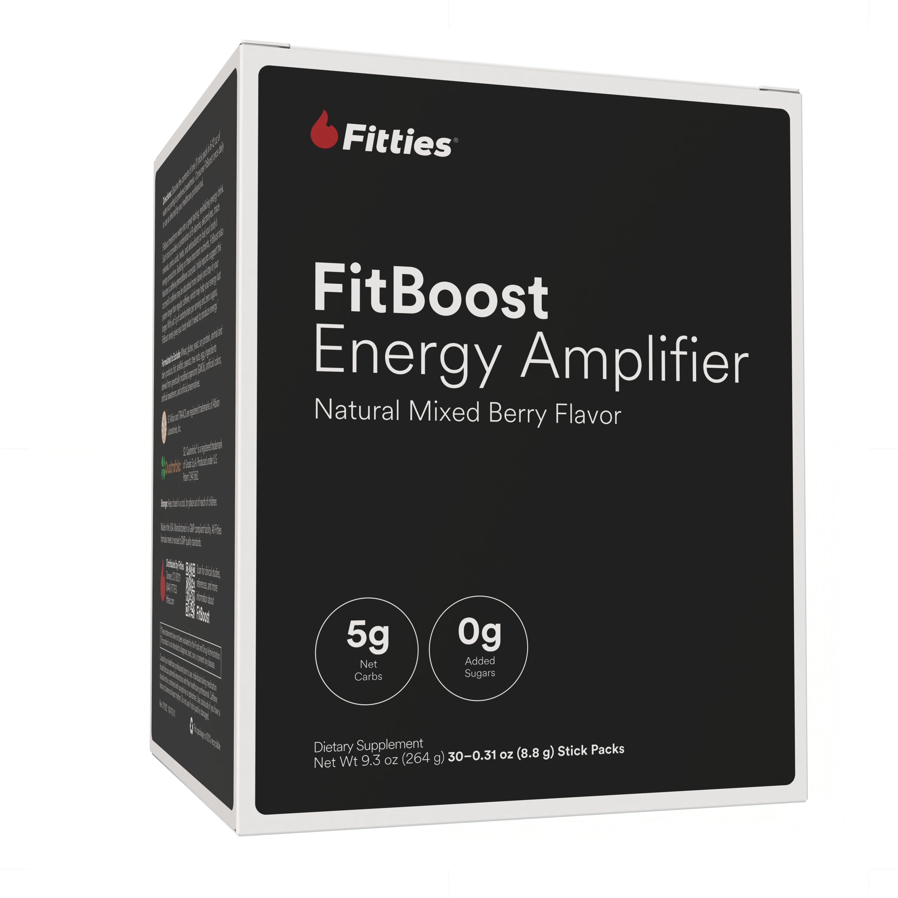 Fitties FitBoost Energy Amplifier packaging on a white background
