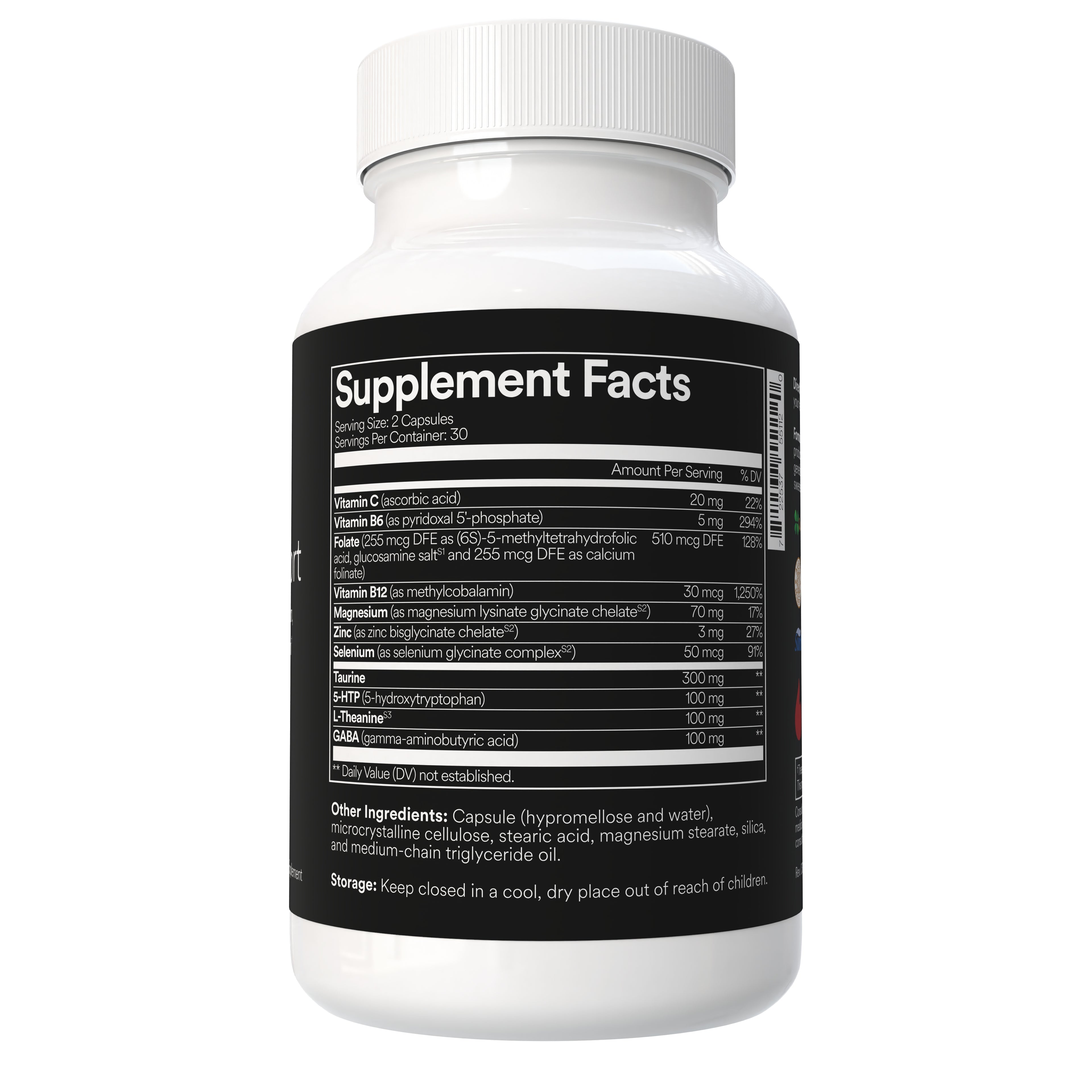 Fitties FitWell supplement bottle with supplement facts on a white background