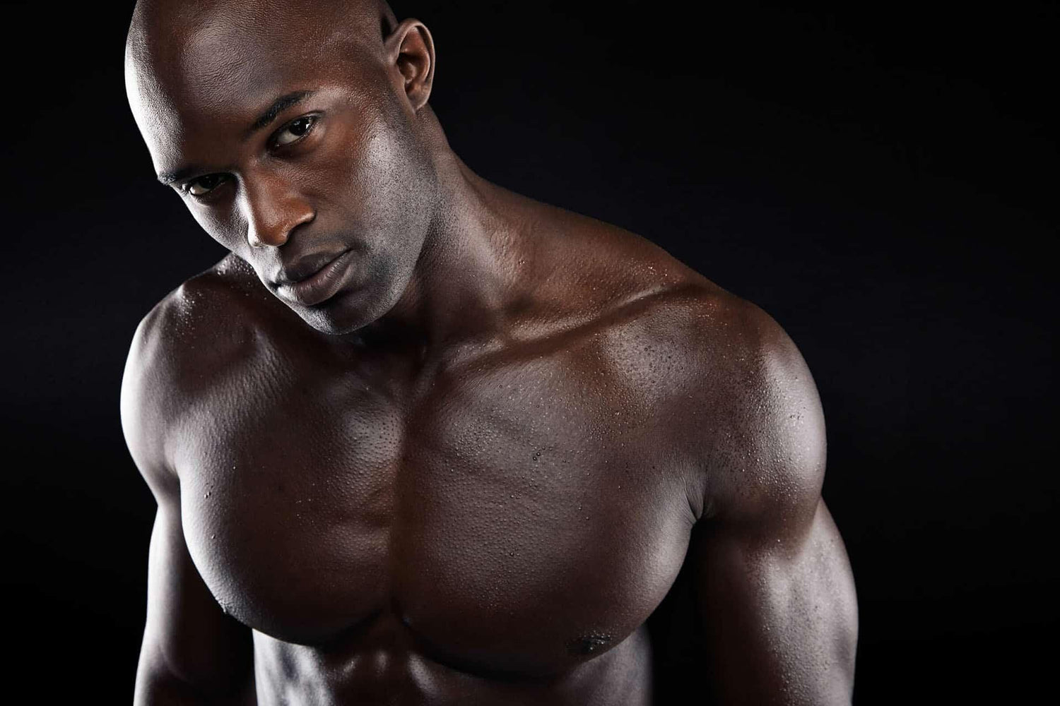 Male fitness model posing