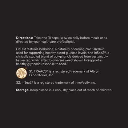 FitFast label, directions, description, trademark notes and storage