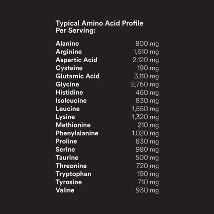 FitPlant+ Chocolate plant protein label, typical amino acid profile