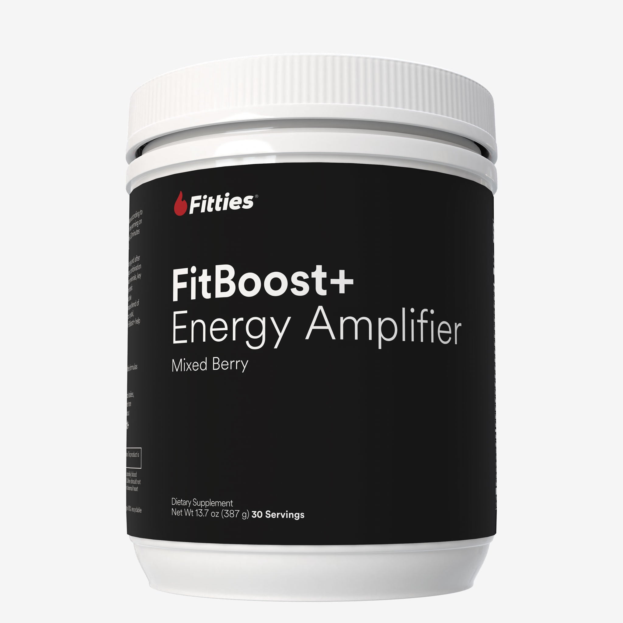 Fitties FitBoost+ Energy Amplifier container on a white background