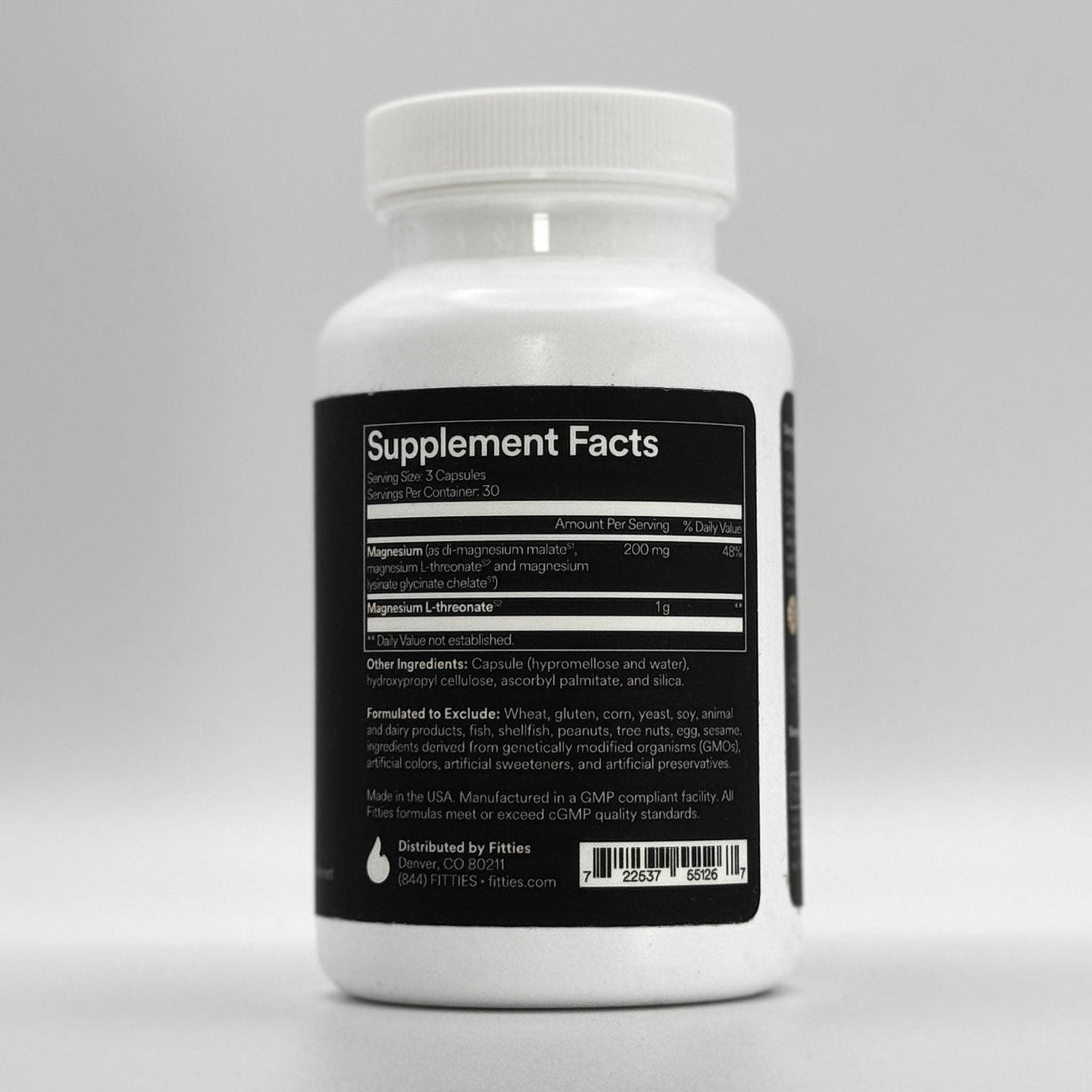 Fitties FitNeuro supplement facts label