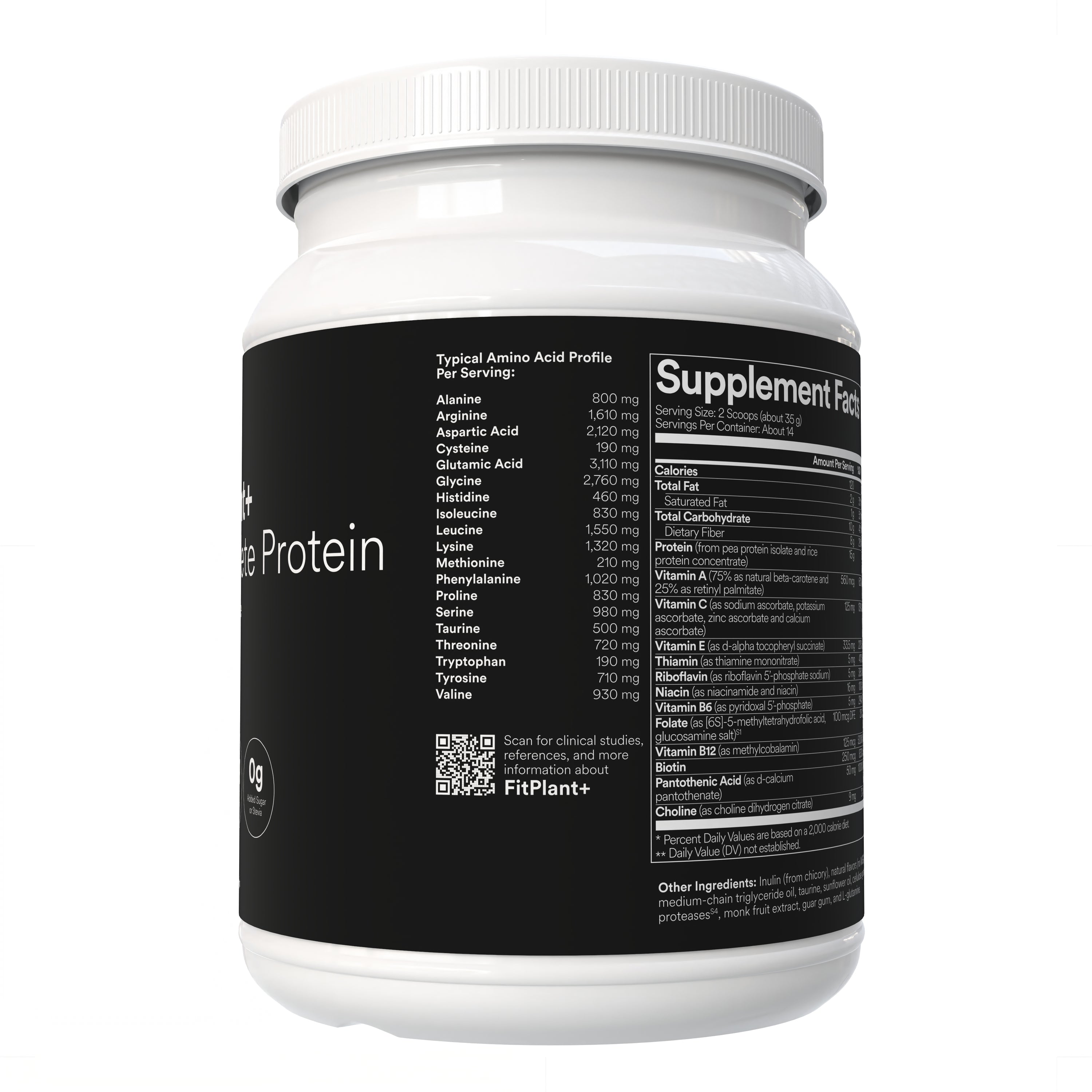 Fitties FitPlant+ supplement container on a white background