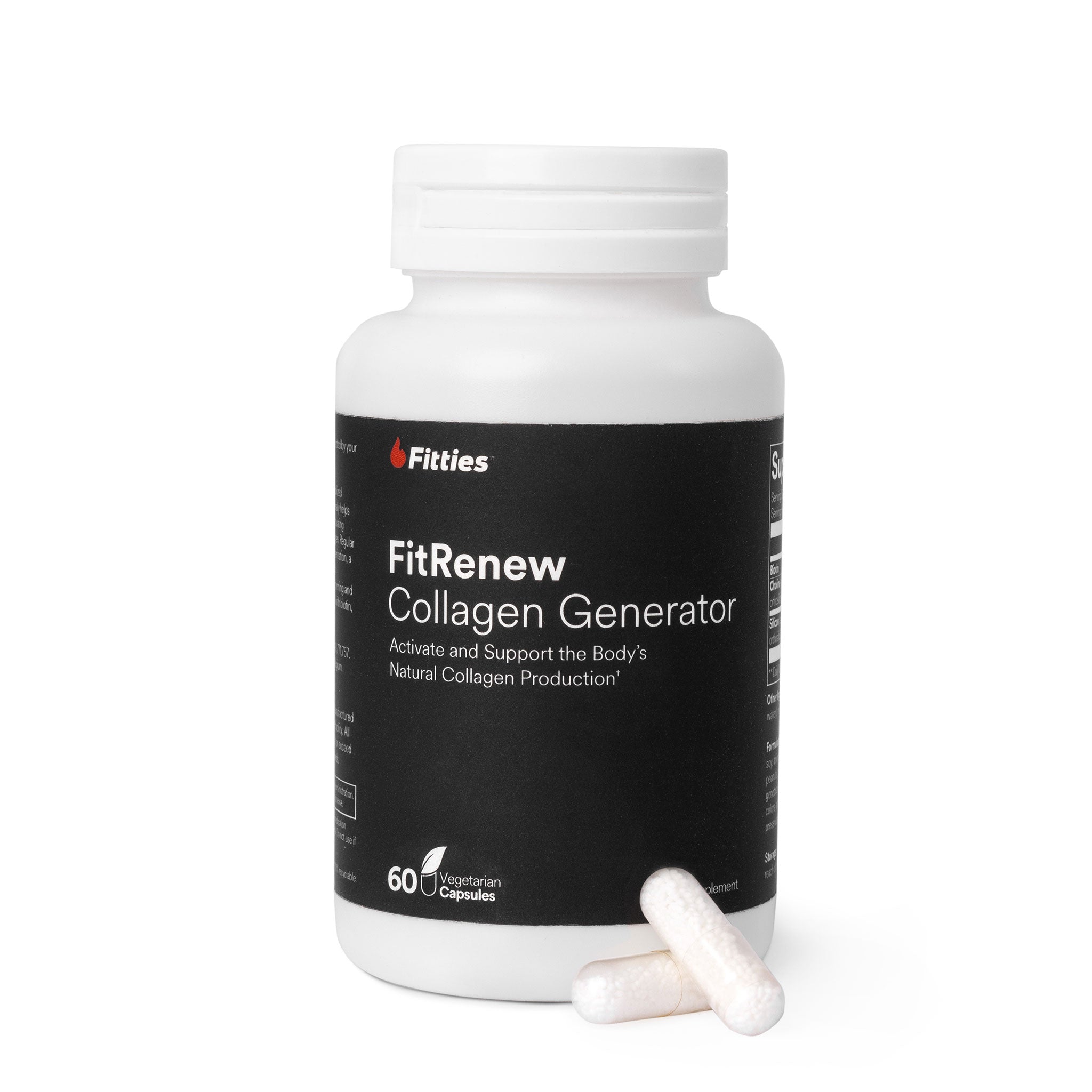 Bottle of Fitties FitRenew collagen supplement