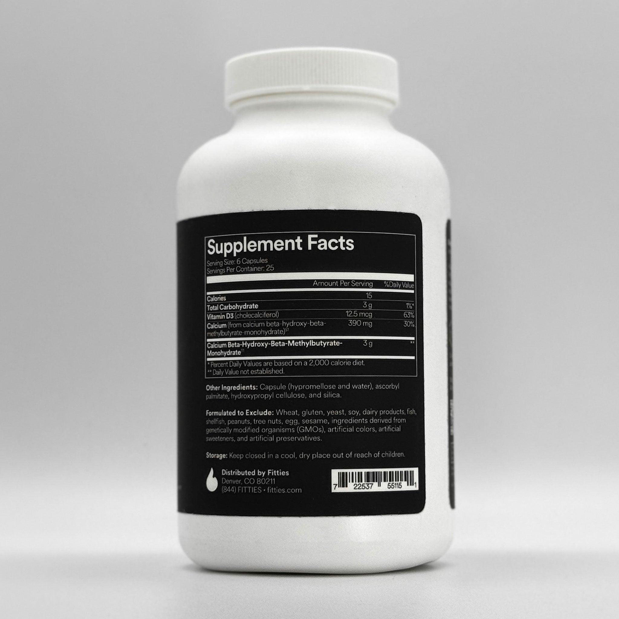 Fitties FitRestore supplement facts label