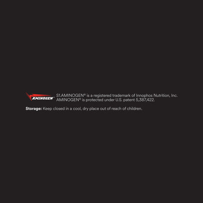 FitWhey+ Chocolate whey protein label, Aminogen trademark note and storage