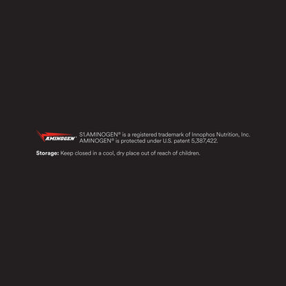 FitWhey+ Vanilla whey protein label, Aminogen trademark note and storage