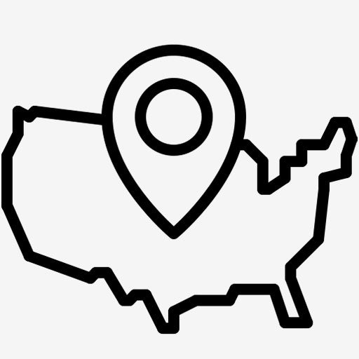 USA with pin icon